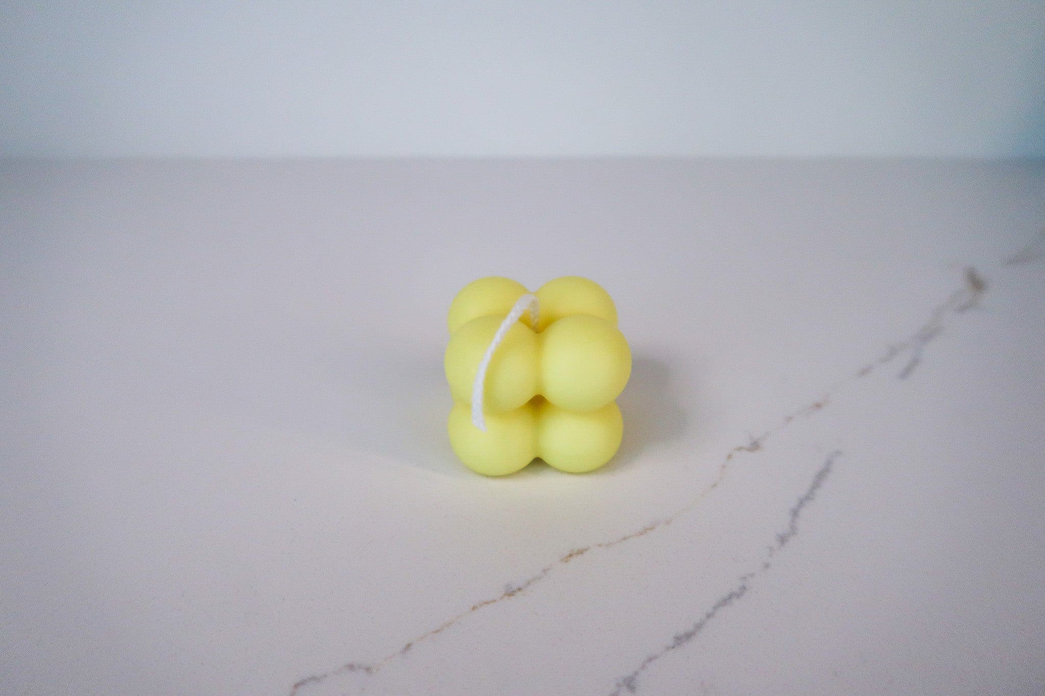 Bubble kaars pastel geel