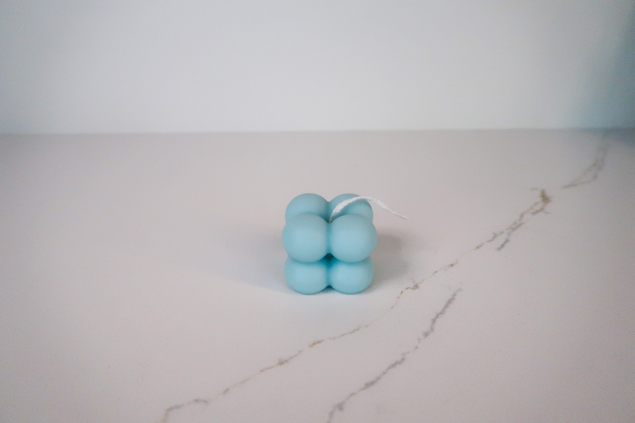 Bubble Kerze hellblau