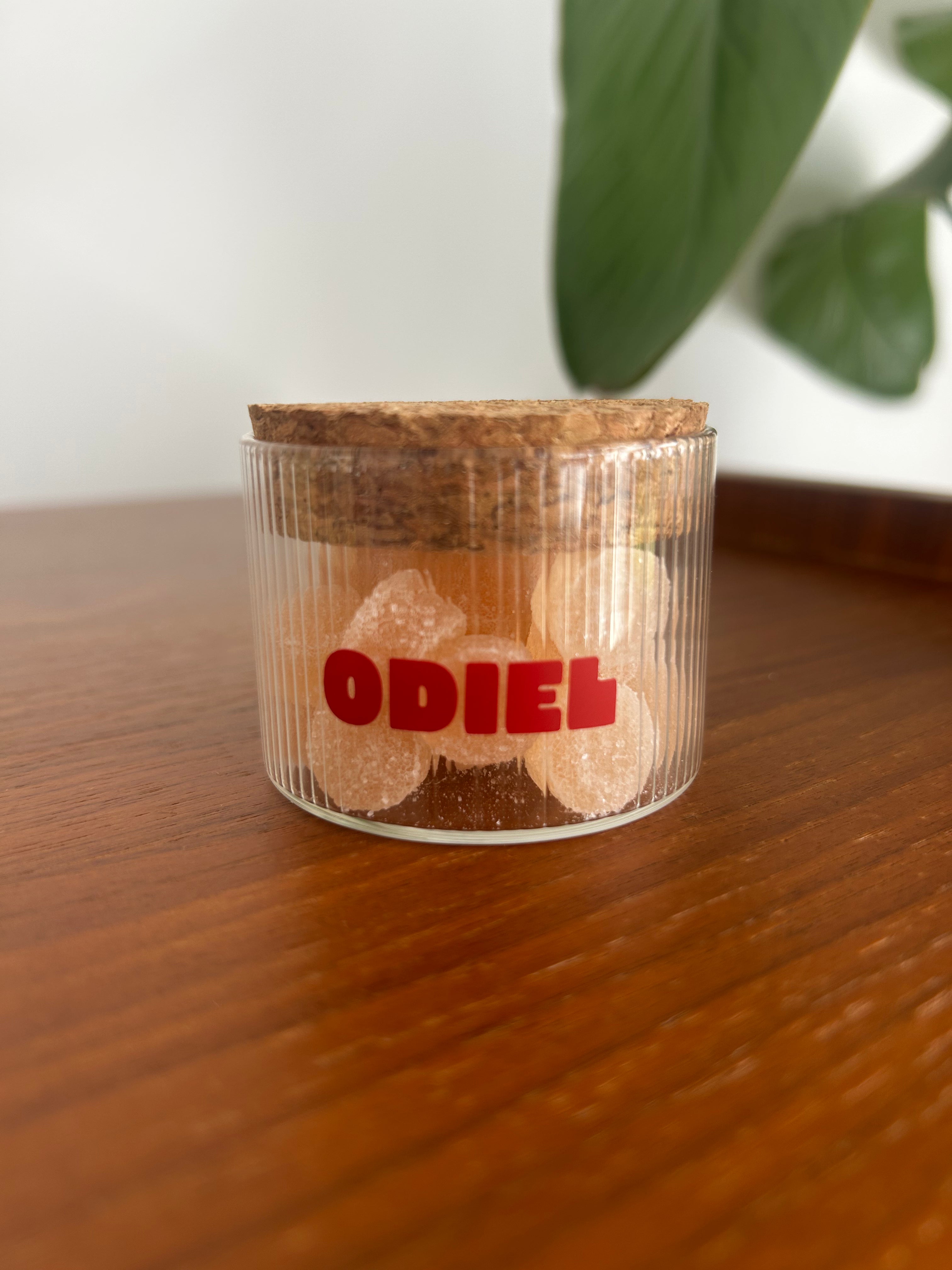 Glazen potje geribbeld