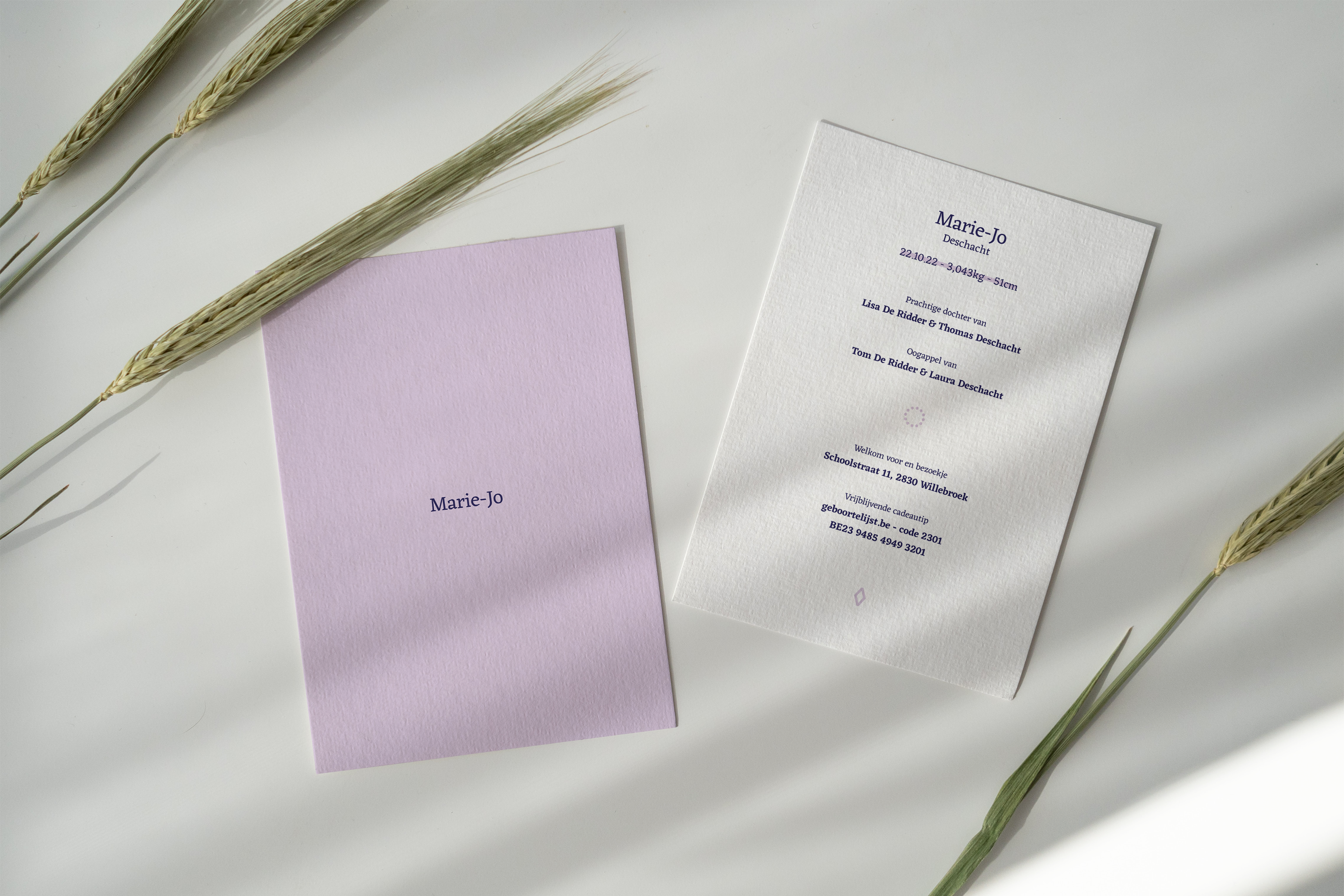 Geburtskarte Marie-Jo