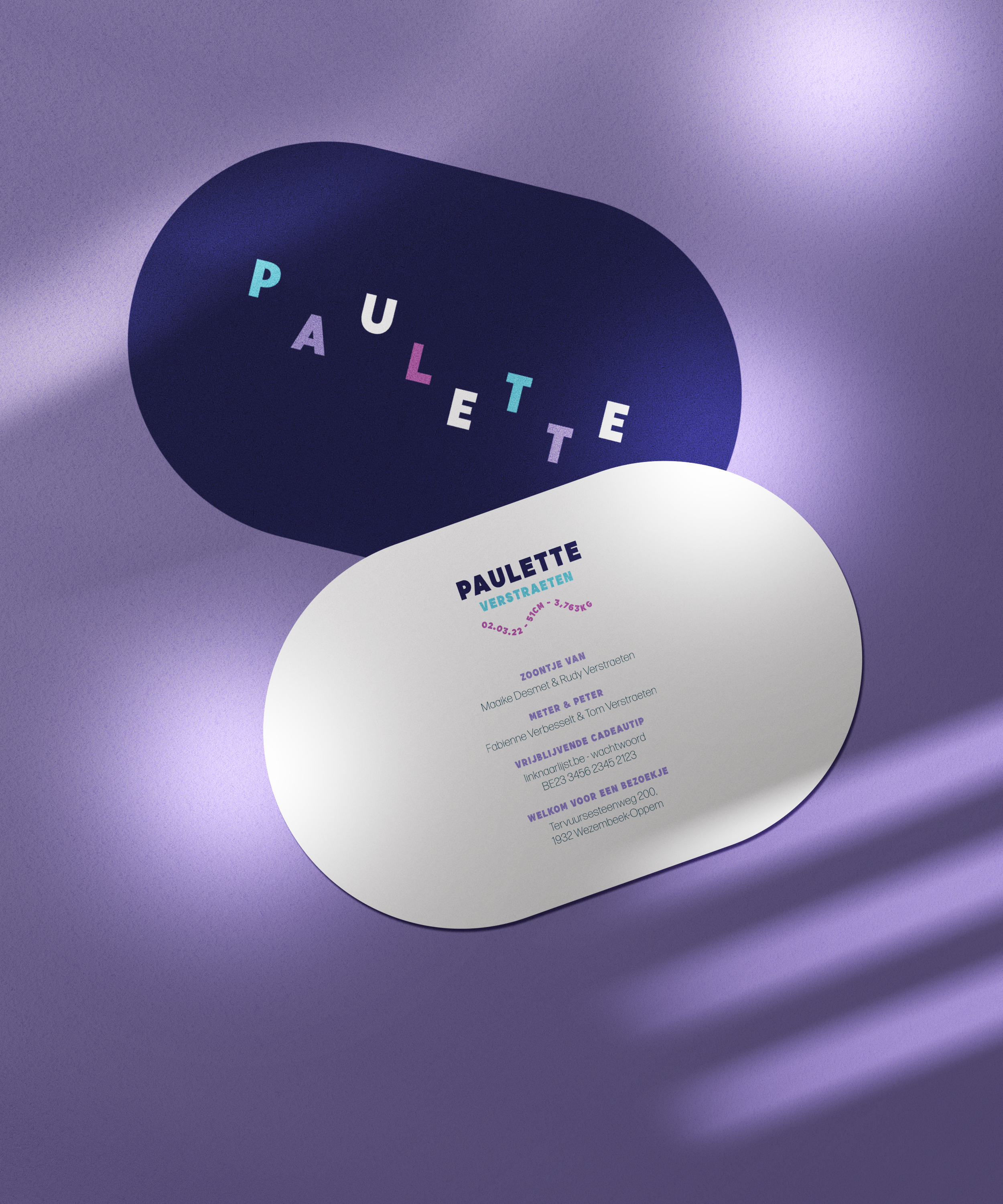 Geburtskarte Paulette