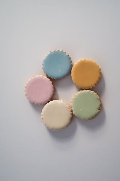 Runde Kekse blau