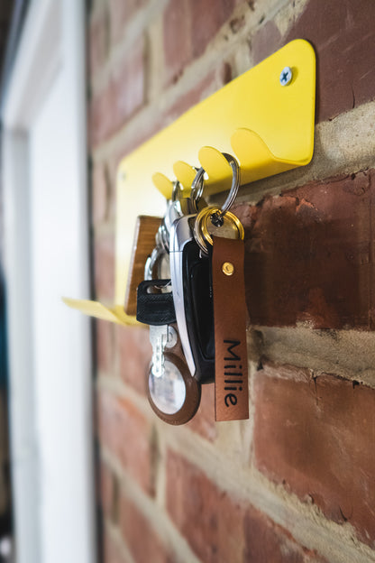 Sleutelhanger leder gegraveerd