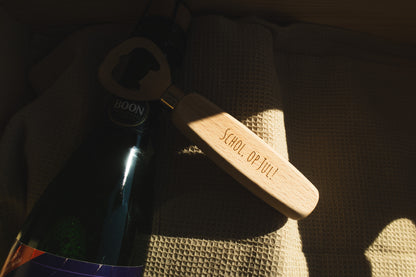Flessenopener hout gepersonaliseerd
