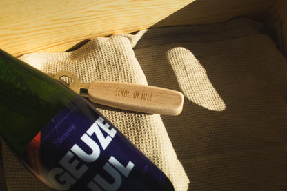 Flessenopener hout gepersonaliseerd
