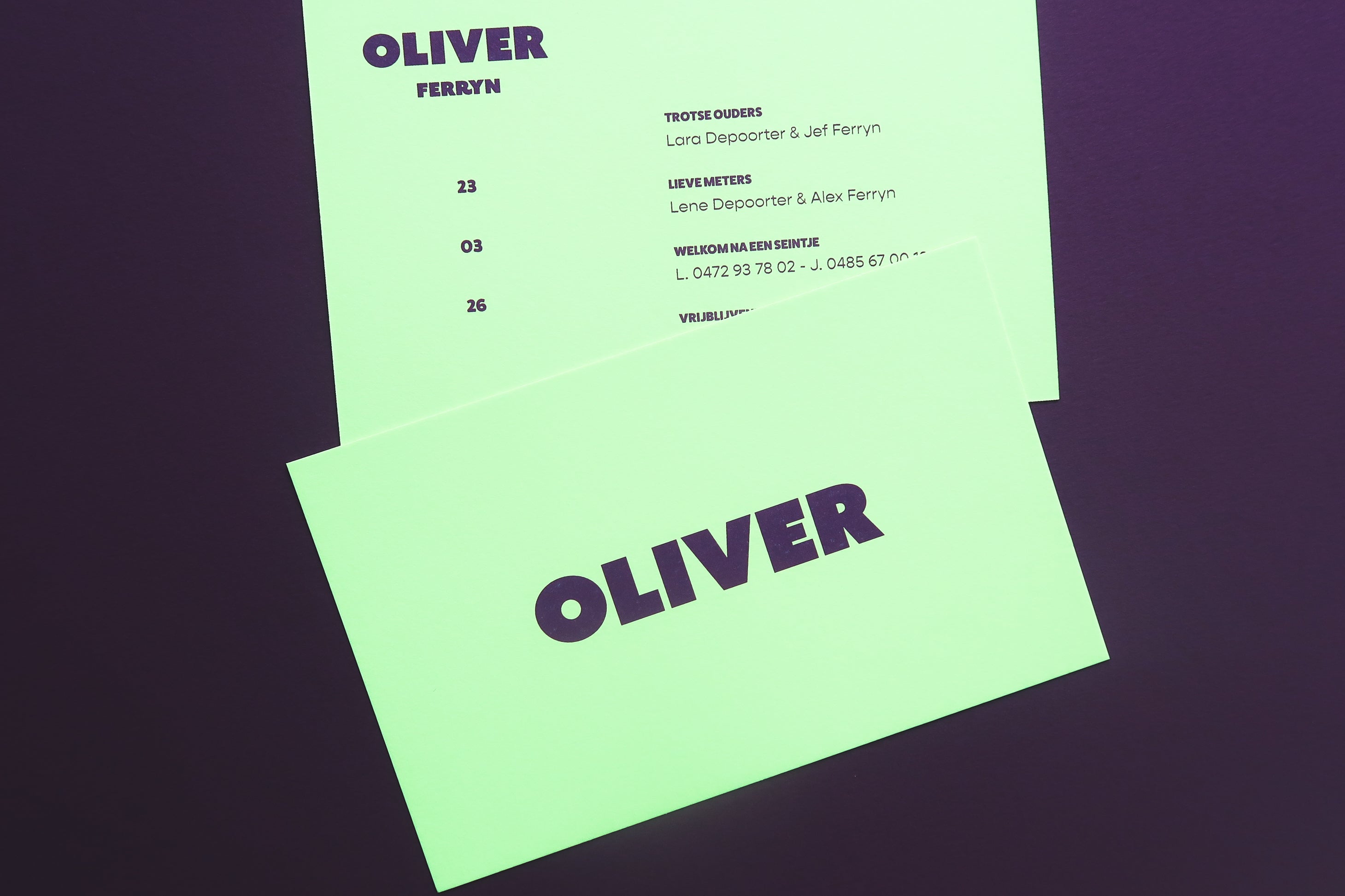 Geboortekaart Oliver
