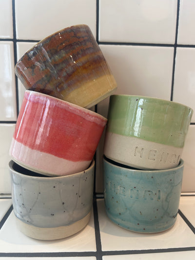 Keramische koffietas gepersonaliseerd
