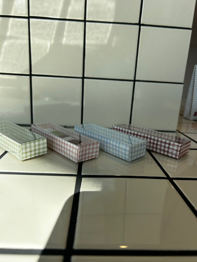 Lang doosje ruitjes - 10 stuks