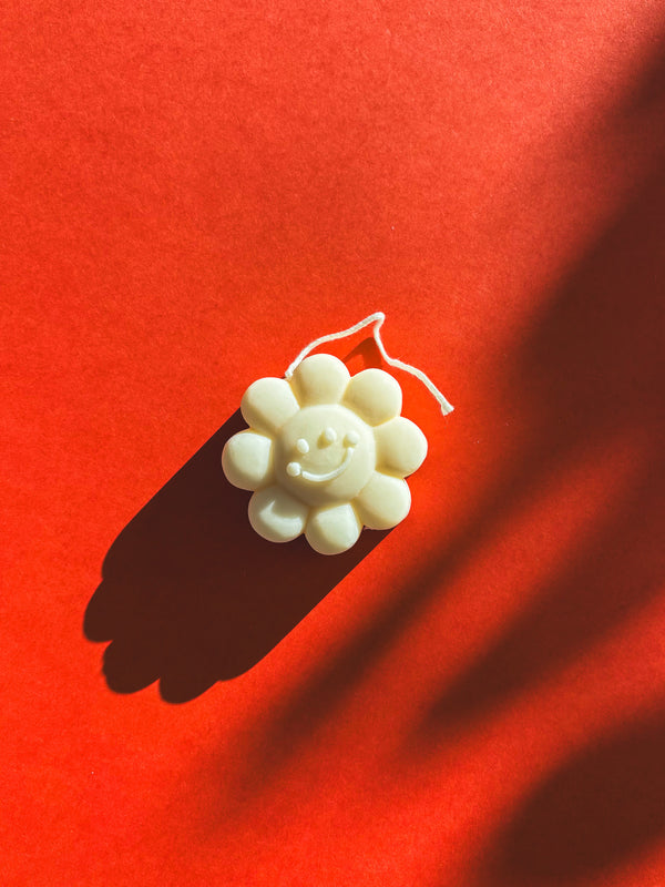 Bloem smiley kaars